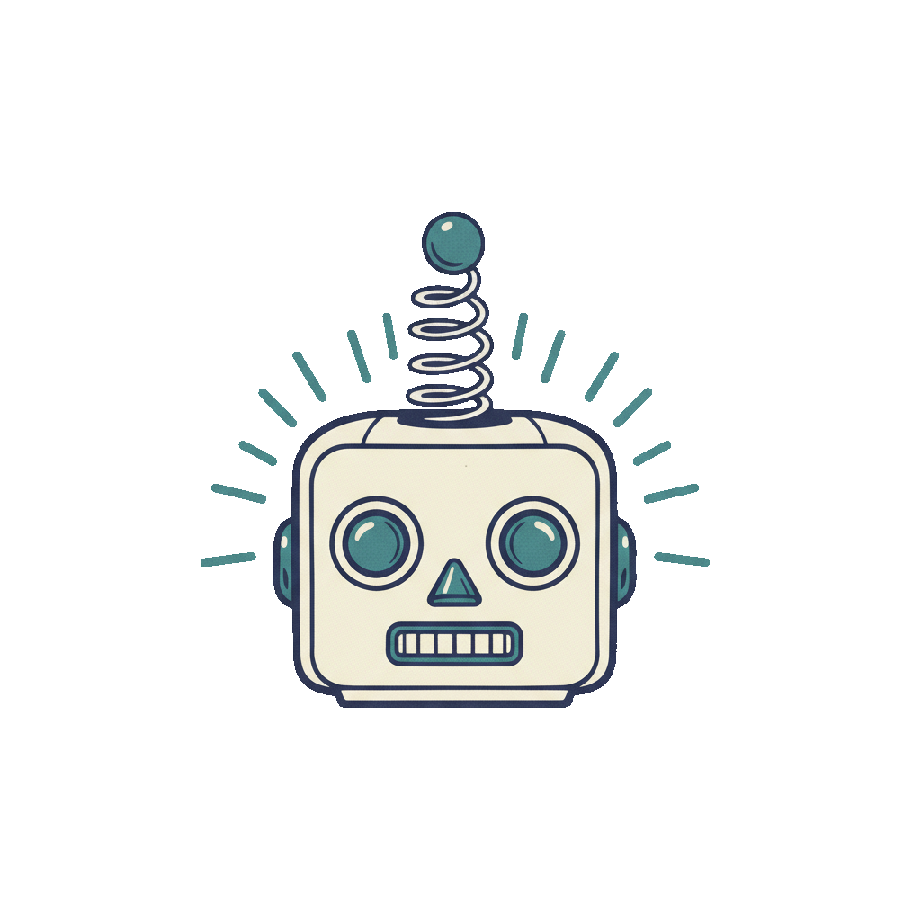 The Springhead robot: a tin-toy robot head with a coiled spring on top